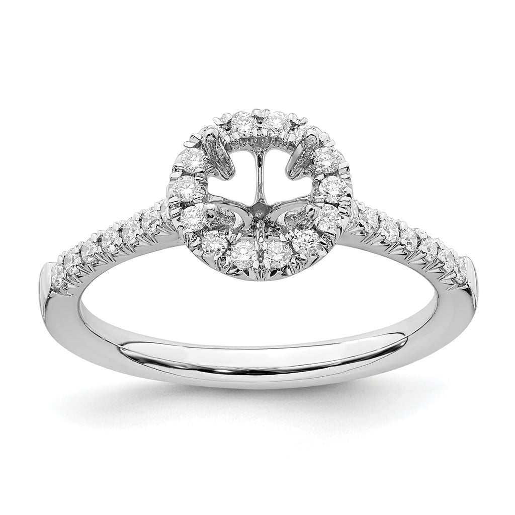 14k White Gold 3/4 carat Lab Grown Diamond VS/SI+ G+ Round Complete Size 9 Halo Engagement Ring