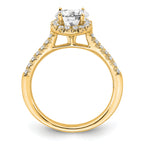 14k 3/4 carat Lab Grown Diamond VS/SI+ G+ Round Complete Size 9 Halo Engagement Ring