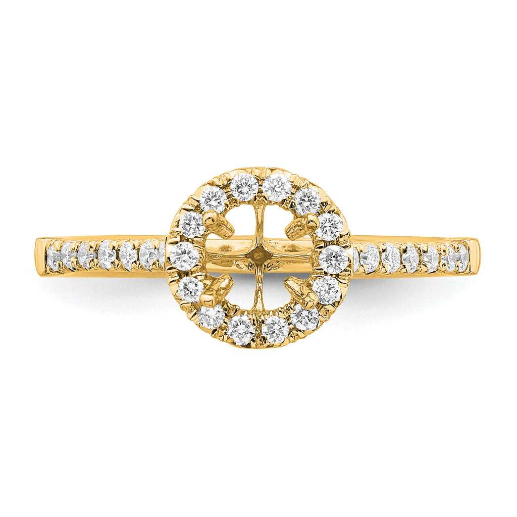 14k 3/4 carat Lab Grown Diamond VS/SI+ G+ Round Complete Size 9 Halo Engagement Ring