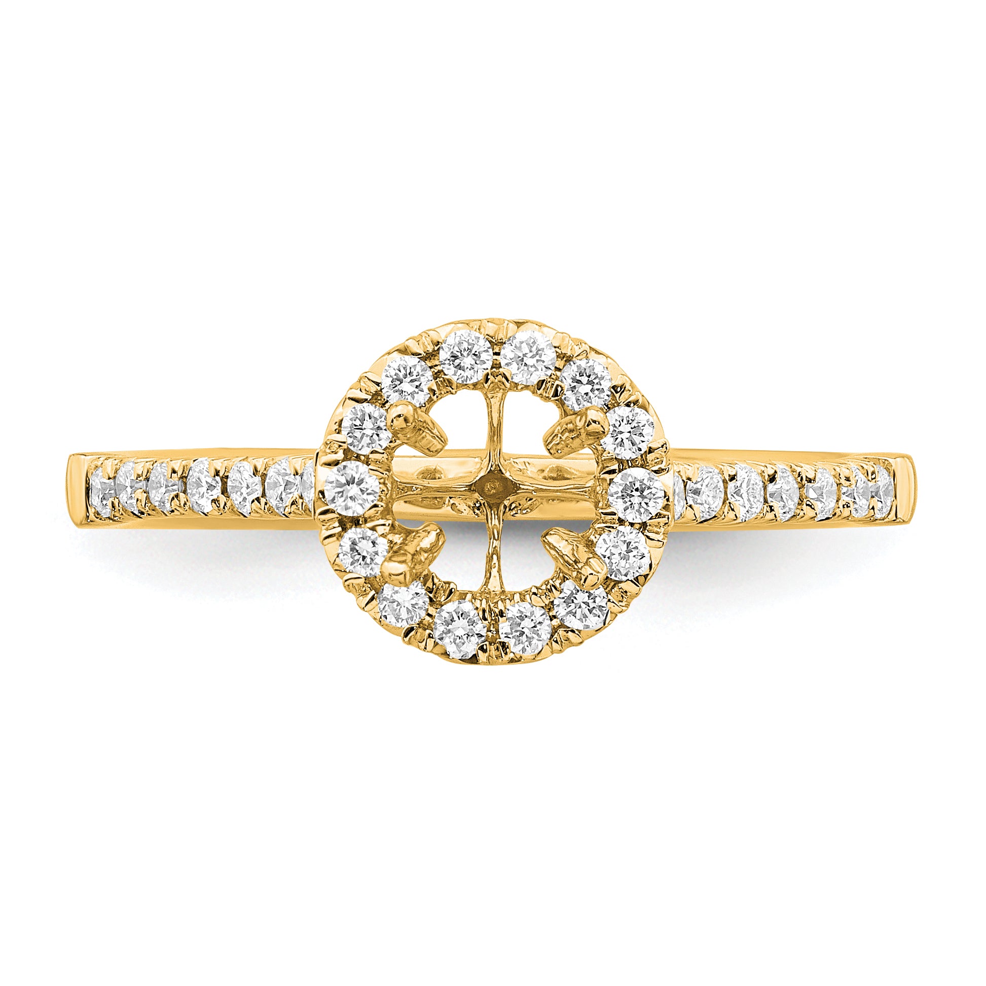 14k 3/4 carat Lab Grown Diamond VS/SI+ G+ Round Complete Size 9 Halo Engagement Ring
