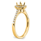 14k 3/4 carat Lab Grown Diamond VS/SI+ G+ Round Complete Size 9 Halo Engagement Ring