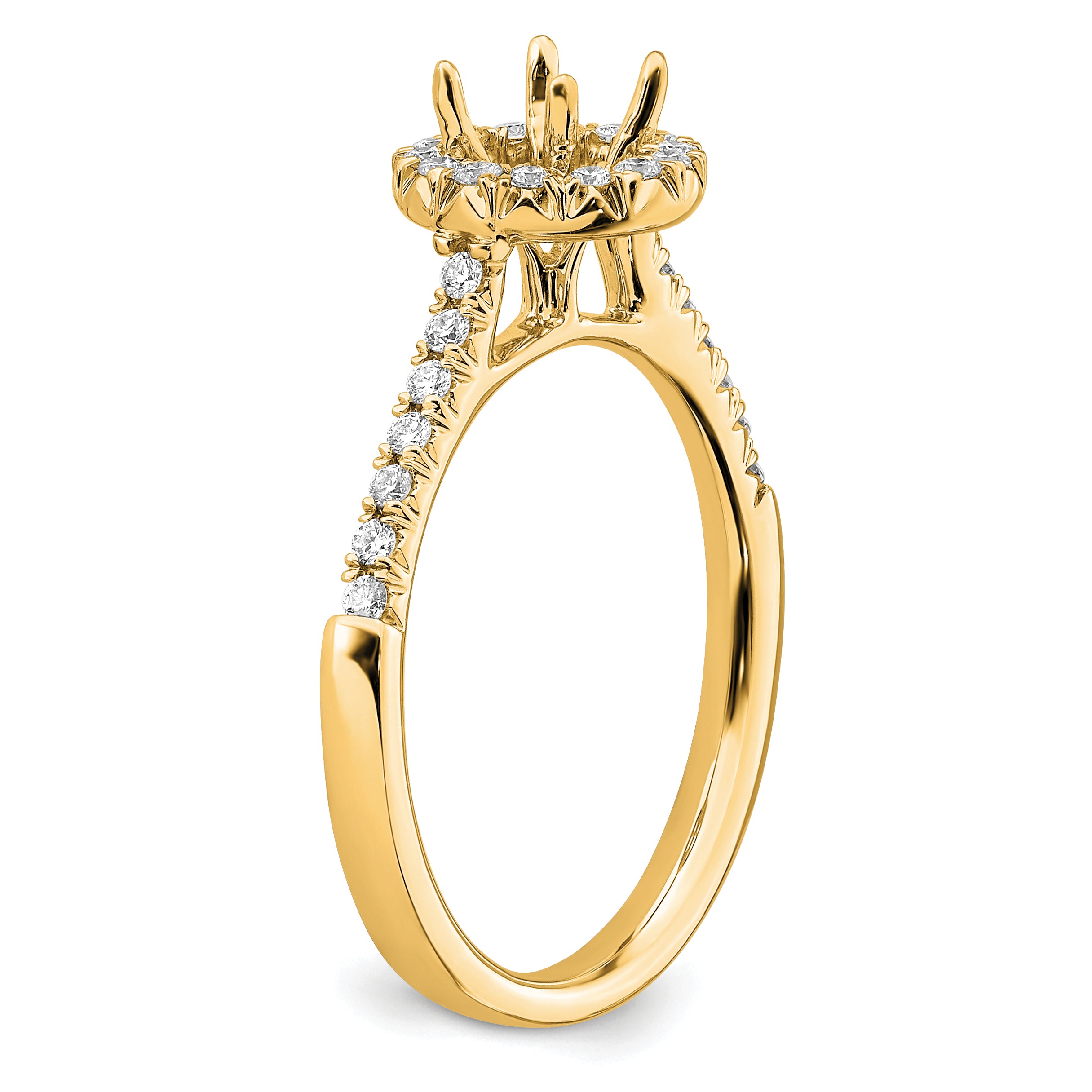 14k 3/4 carat Lab Grown Diamond VS/SI+ G+ Round Complete Size 9 Halo Engagement Ring