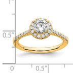 14k 3/4 carat Lab Grown Diamond VS/SI+ G+ Round Complete Size 9 Halo Engagement Ring