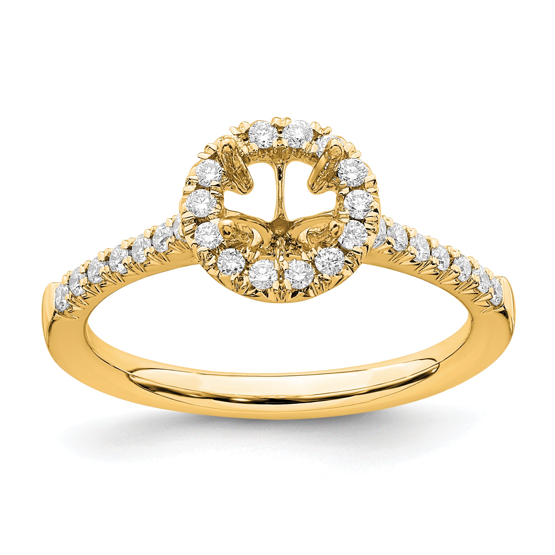 14k 3/4 carat Lab Grown Diamond VS/SI+ G+ Round Complete Size 9 Halo Engagement Ring