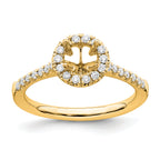 14k 3/4 carat Lab Grown Diamond VS/SI+ G+ Round Complete Size 9 Halo Engagement Ring