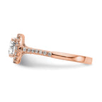 14k Rose Gold 1/3 carat Lab Grown Diamond VS/SI+ G+ 1 carat Center Round Semi Mount Engagement Ring