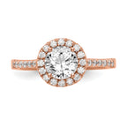 14k Rose Gold 1/3 carat Lab Grown Diamond VS/SI+ G+ 1 carat Center Round Semi Mount Engagement Ring