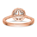 14k Rose Gold 1/3 carat Lab Grown Diamond VS/SI+ G+ 1 carat Center Round Semi Mount Engagement Ring