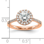 14k Rose Gold 1/3 carat Lab Grown Diamond VS/SI+ G+ 1 carat Center Round Semi Mount Engagement Ring
