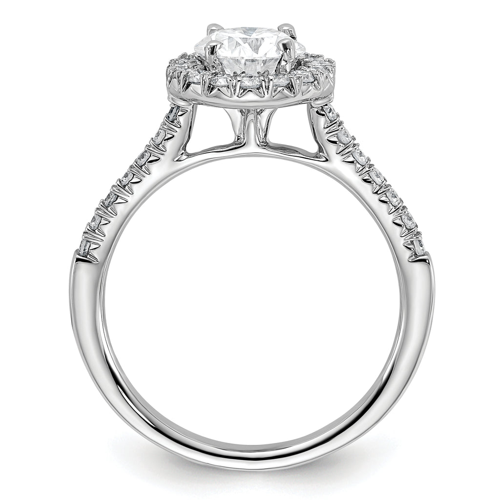 14k White Gold 1/3 carat Lab Grown Diamond VS/SI+ G+ 1 carat Center Round Semi Mount Engagement Ring