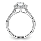 14k White Gold 1/3 carat Lab Grown Diamond VS/SI+ G+ 1 carat Center Round Semi Mount Engagement Ring