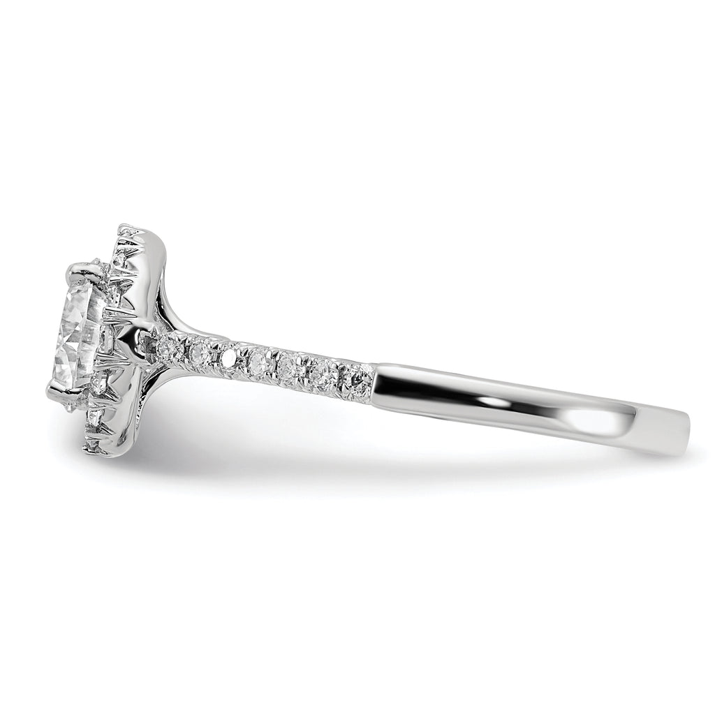 14k White Gold 1/3 carat Lab Grown Diamond VS/SI+ G+ 1 carat Center Round Semi Mount Engagement Ring