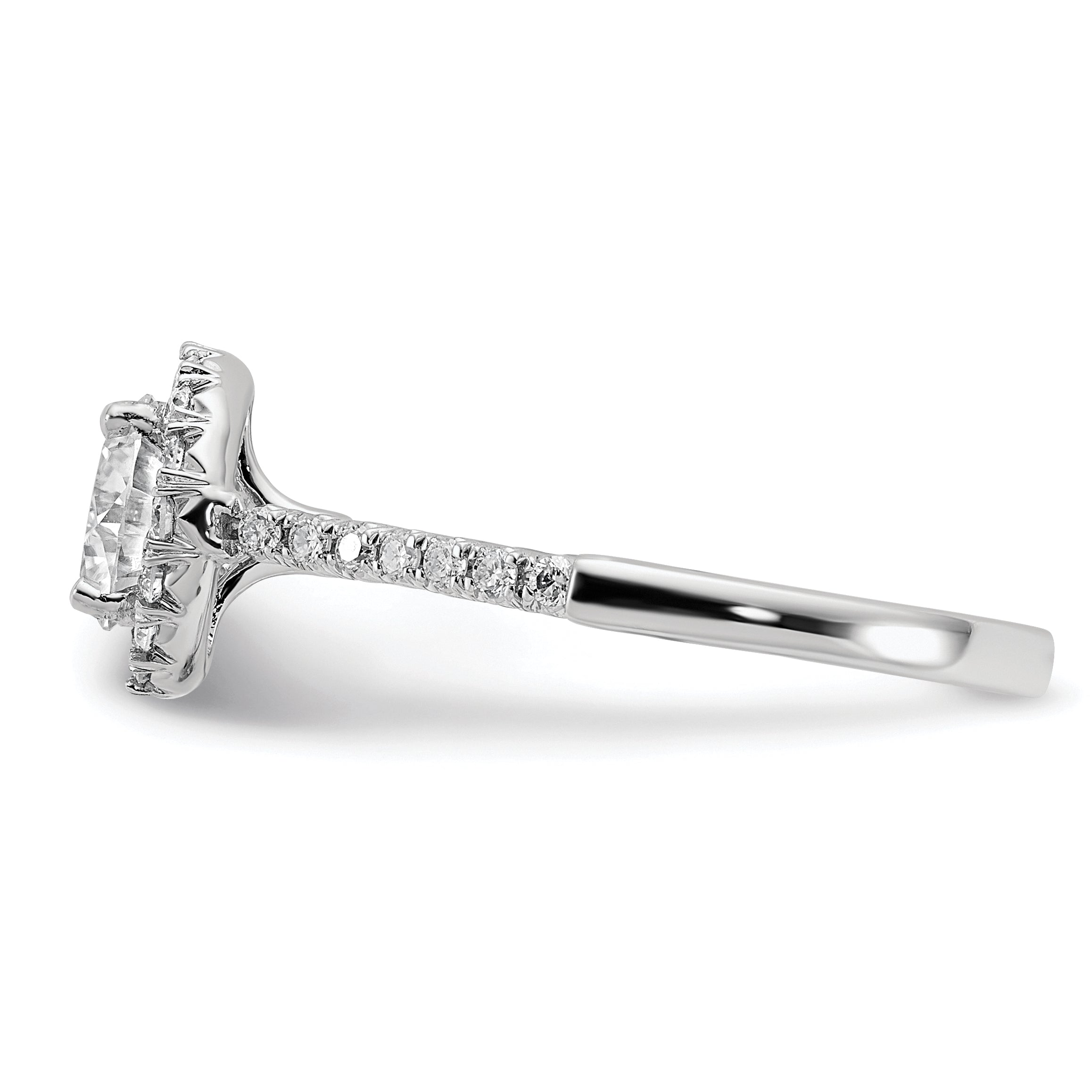 14k White Gold 1/3 carat Lab Grown Diamond VS/SI+ G+ 1 carat Center Round Semi Mount Engagement Ring