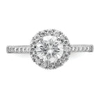 14k White Gold 1/3 carat Lab Grown Diamond VS/SI+ G+ 1 carat Center Round Semi Mount Engagement Ring