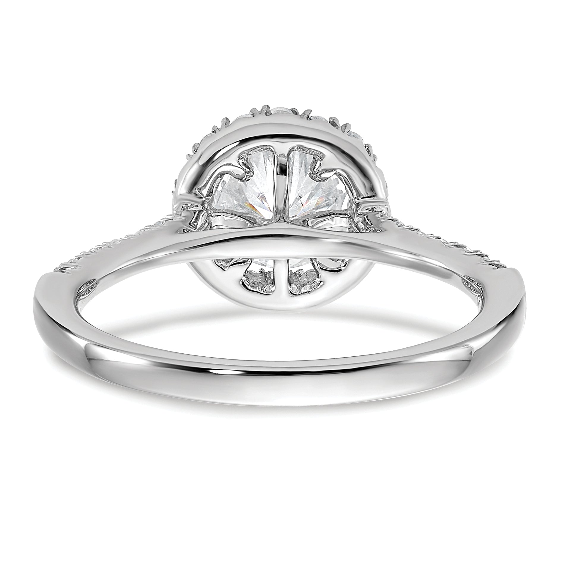 14k White Gold 1/3 carat Lab Grown Diamond VS/SI+ G+ 1 carat Center Round Semi Mount Engagement Ring