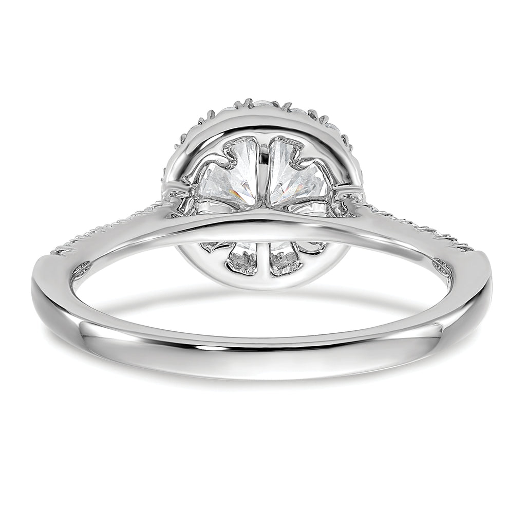 14k White Gold 1/3 carat Lab Grown Diamond VS/SI+ G+ 1 carat Center Round Semi Mount Engagement Ring