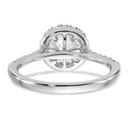 14k White Gold 1/3 carat Lab Grown Diamond VS/SI+ G+ 1 carat Center Round Semi Mount Engagement Ring