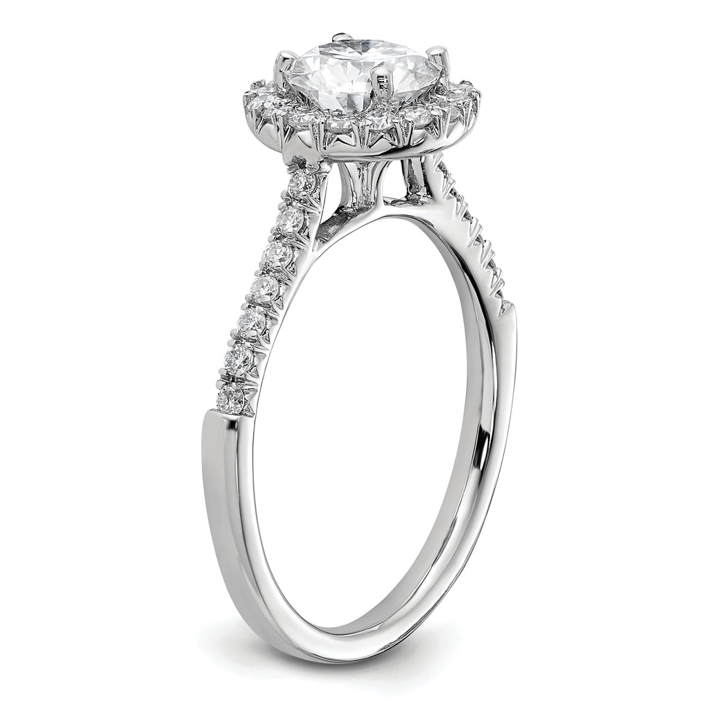 14k White Gold 1/3 carat Lab Grown Diamond VS/SI+ G+ 1 carat Center Round Semi Mount Engagement Ring