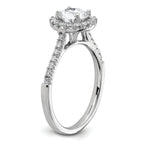 14k White Gold 1/3 carat Lab Grown Diamond VS/SI+ G+ 1 carat Center Round Semi Mount Engagement Ring