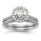 14k White Gold 1/3 carat Lab Grown Diamond VS/SI+ G+ 1 carat Center Round Semi Mount Engagement Ring