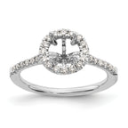14k White Gold 1/3 carat Lab Grown Diamond VS/SI+ G+ 1 carat Center Round Semi Mount Engagement Ring