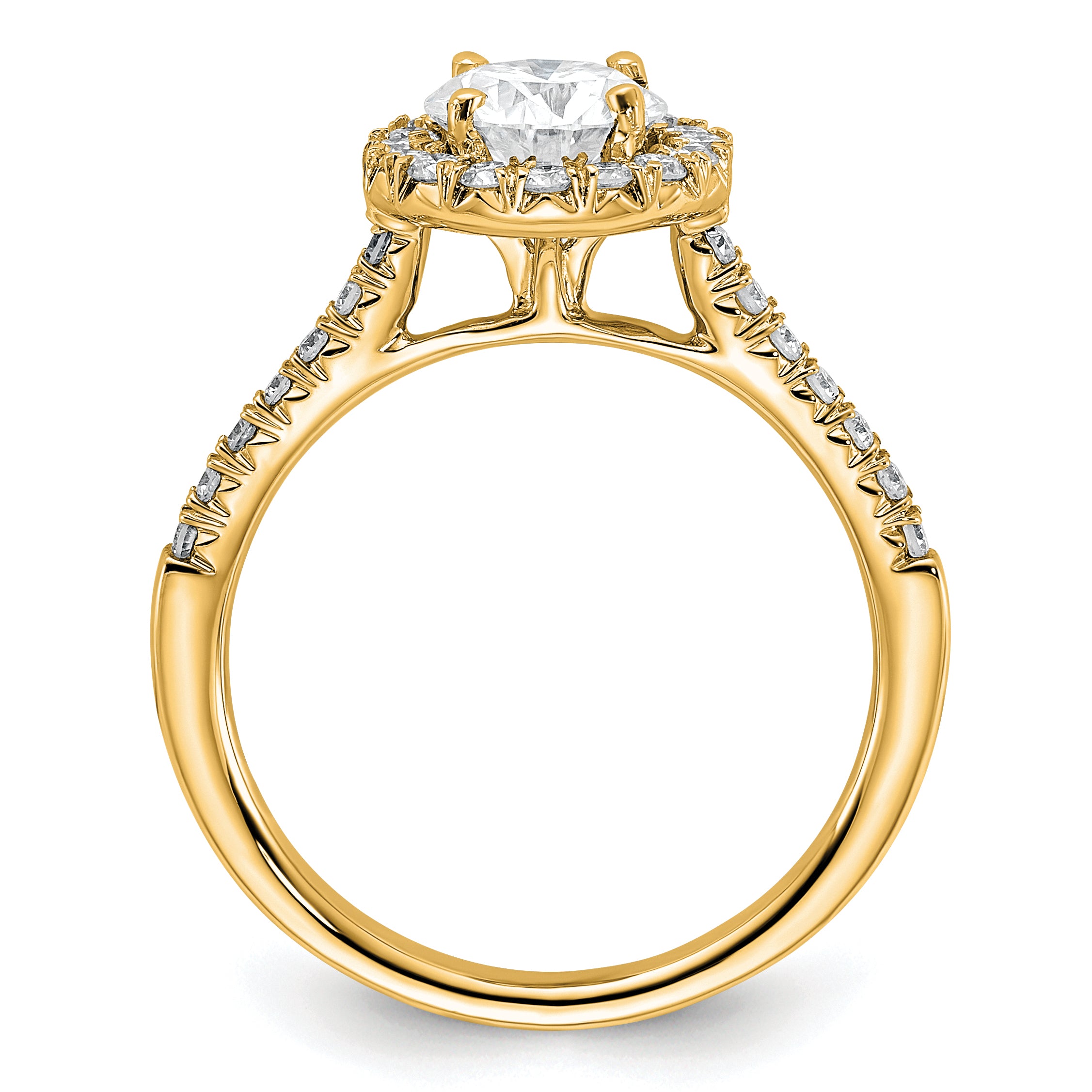 14k 1/3 carat Lab Grown Diamond VS/SI+ G+ 1 carat Center Round Semi Mount Engagement Ring Secondary image