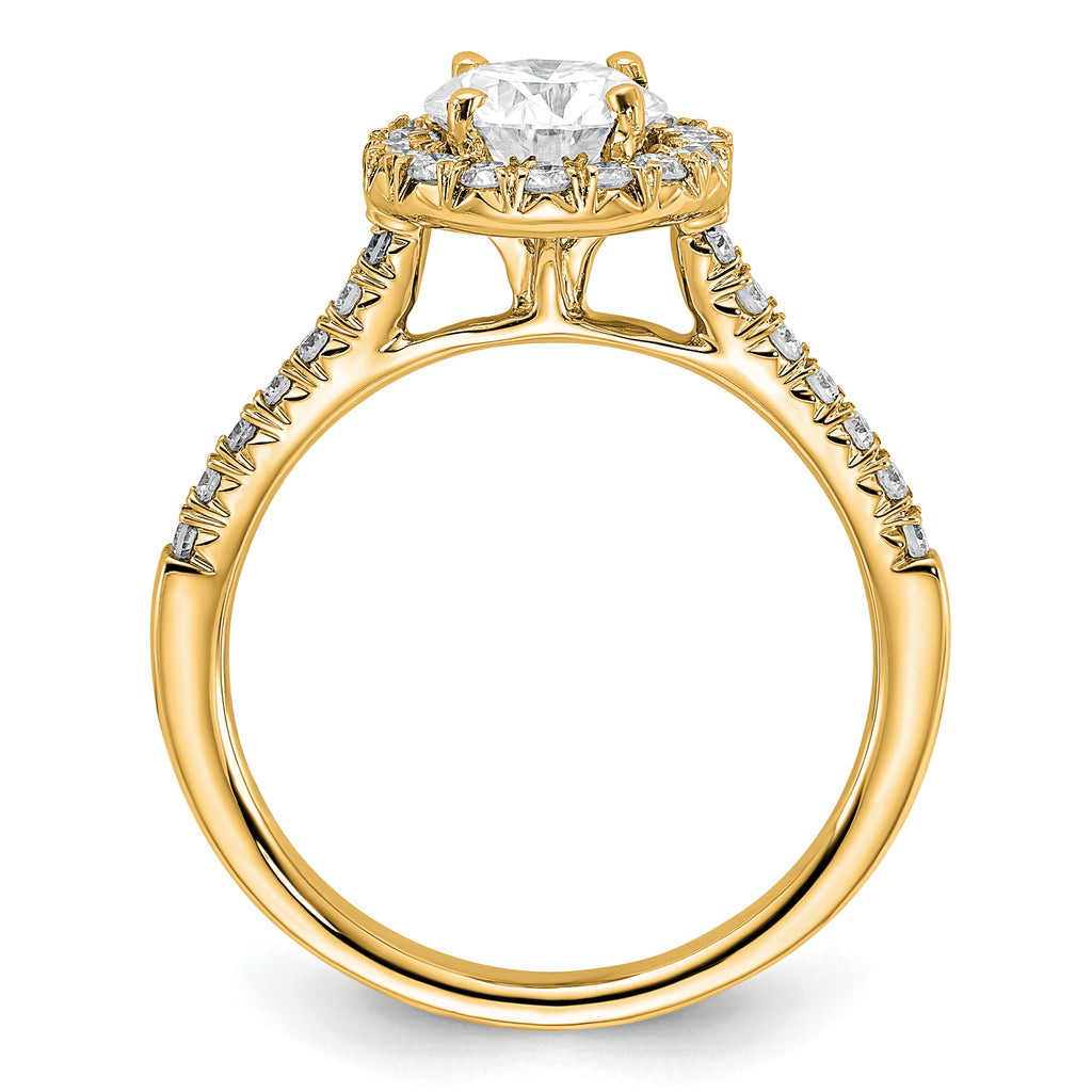 14k 1/3 carat Lab Grown Diamond VS/SI+ G+ 1 carat Center Round Semi Mount Engagement Ring