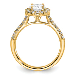 14k 1/3 carat Lab Grown Diamond VS/SI+ G+ 1 carat Center Round Semi Mount Engagement Ring