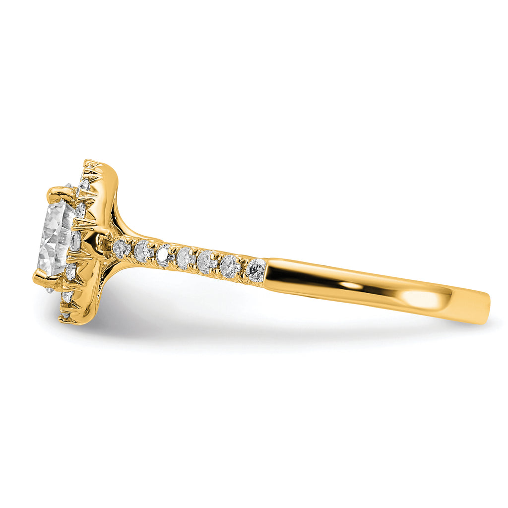 14k 1/3 carat Lab Grown Diamond VS/SI+ G+ 1 carat Center Round Semi Mount Engagement Ring