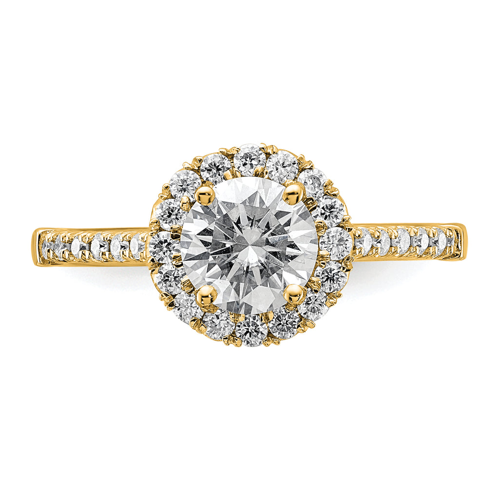 14k 1/3 carat Lab Grown Diamond VS/SI+ G+ 1 carat Center Round Semi Mount Engagement Ring
