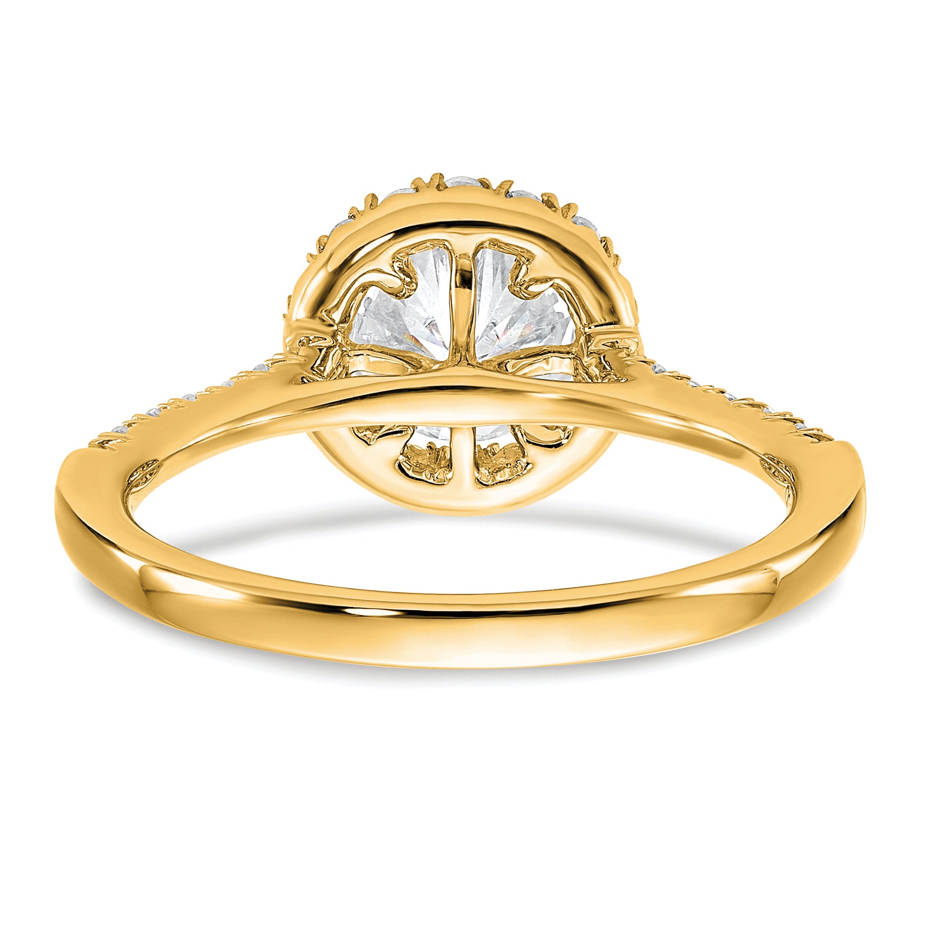 14k 1/3 carat Lab Grown Diamond VS/SI+ G+ 1 carat Center Round Semi Mount Engagement Ring