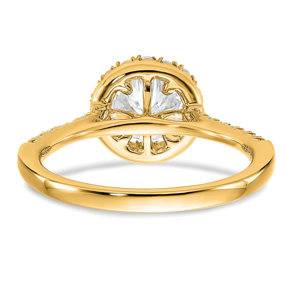 14k 1/3 carat Lab Grown Diamond VS/SI+ G+ 1 carat Center Round Semi Mount Engagement Ring