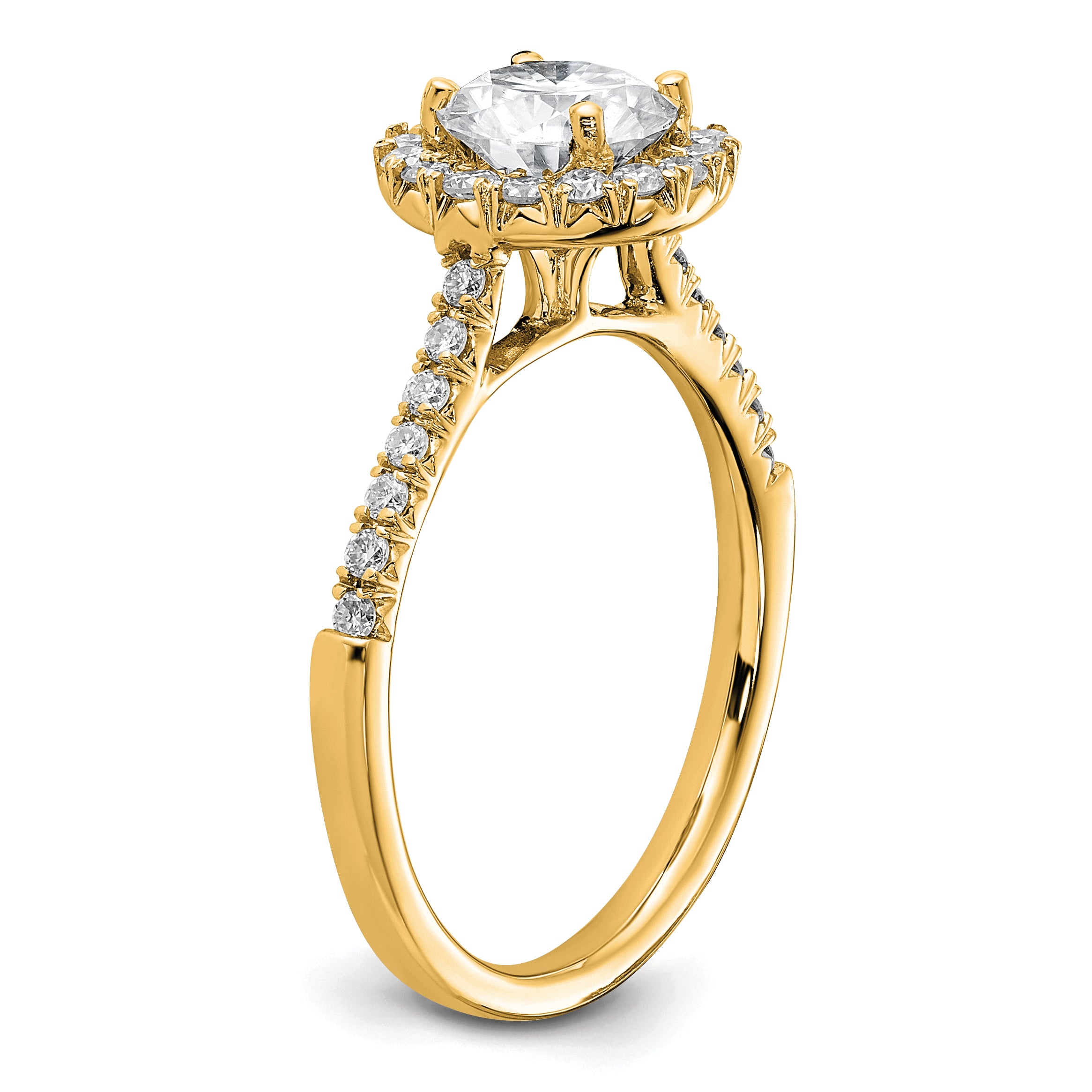 14k 1/3 carat Lab Grown Diamond VS/SI+ G+ 1 carat Center Round Semi Mount Engagement Ring