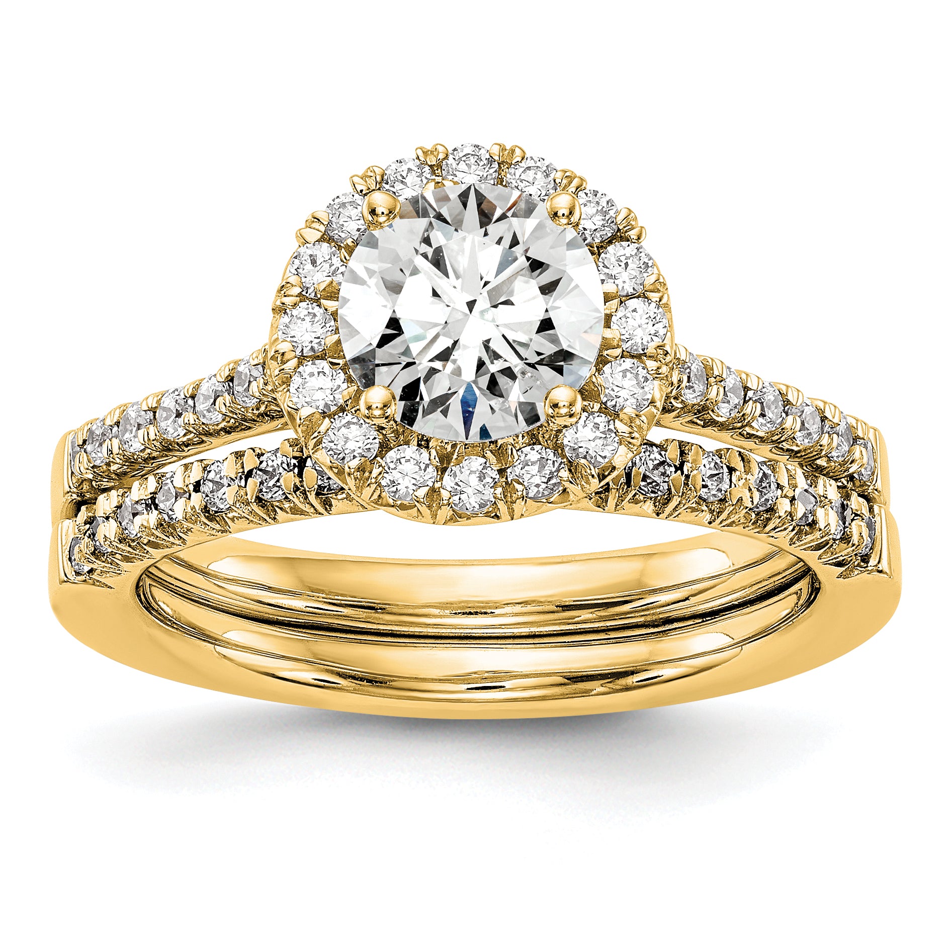 14k 1/3 carat Lab Grown Diamond VS/SI+ G+ 1 carat Center Round Semi Mount Engagement Ring