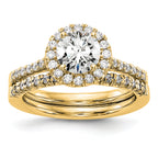 14k 1/3 carat Lab Grown Diamond VS/SI+ G+ 1 carat Center Round Semi Mount Engagement Ring