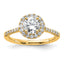 14k 1/3 carat Lab Grown Diamond VS/SI+ G+ 1 carat Center Round Semi Mount Engagement Ring