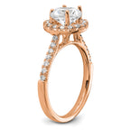 14k Rose Gold 1/2 carat Lab Grown Diamond VS/SI+ G+ 1 1/2 carat Center Round Semi Mount Engagement Ring