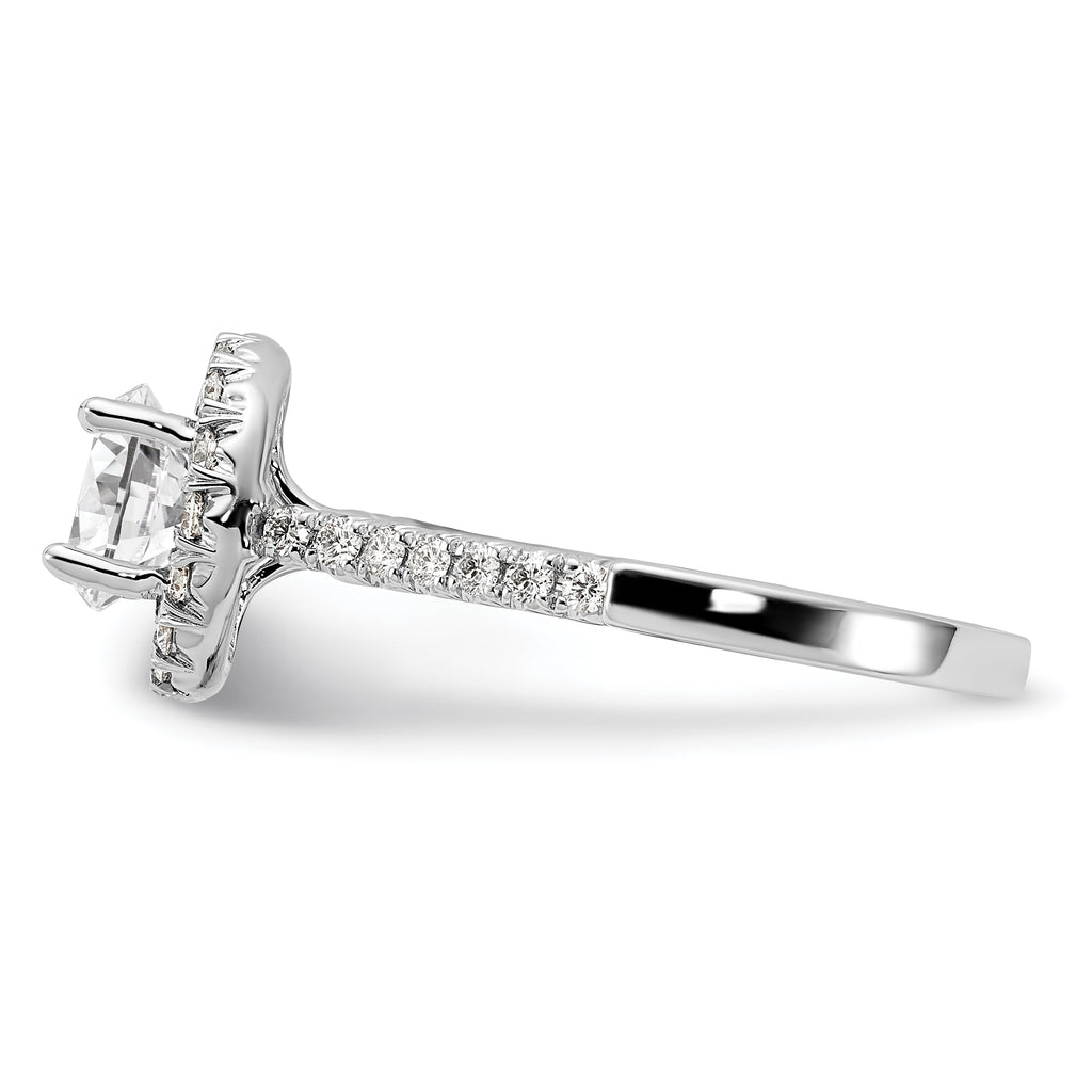 14k White Gold 1/2 carat Lab Grown Diamond VS/SI+ G+ 1 1/2 carat Center Round Semi Mount Engagement Ring