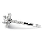 14k White Gold 1/2 carat Lab Grown Diamond VS/SI+ G+ 1 1/2 carat Center Round Semi Mount Engagement Ring