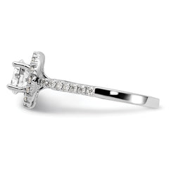 14k White Gold 1/2 carat Lab Grown Diamond VS/SI+ G+ 1 1/2 carat Center Round Semi Mount Engagement Ring