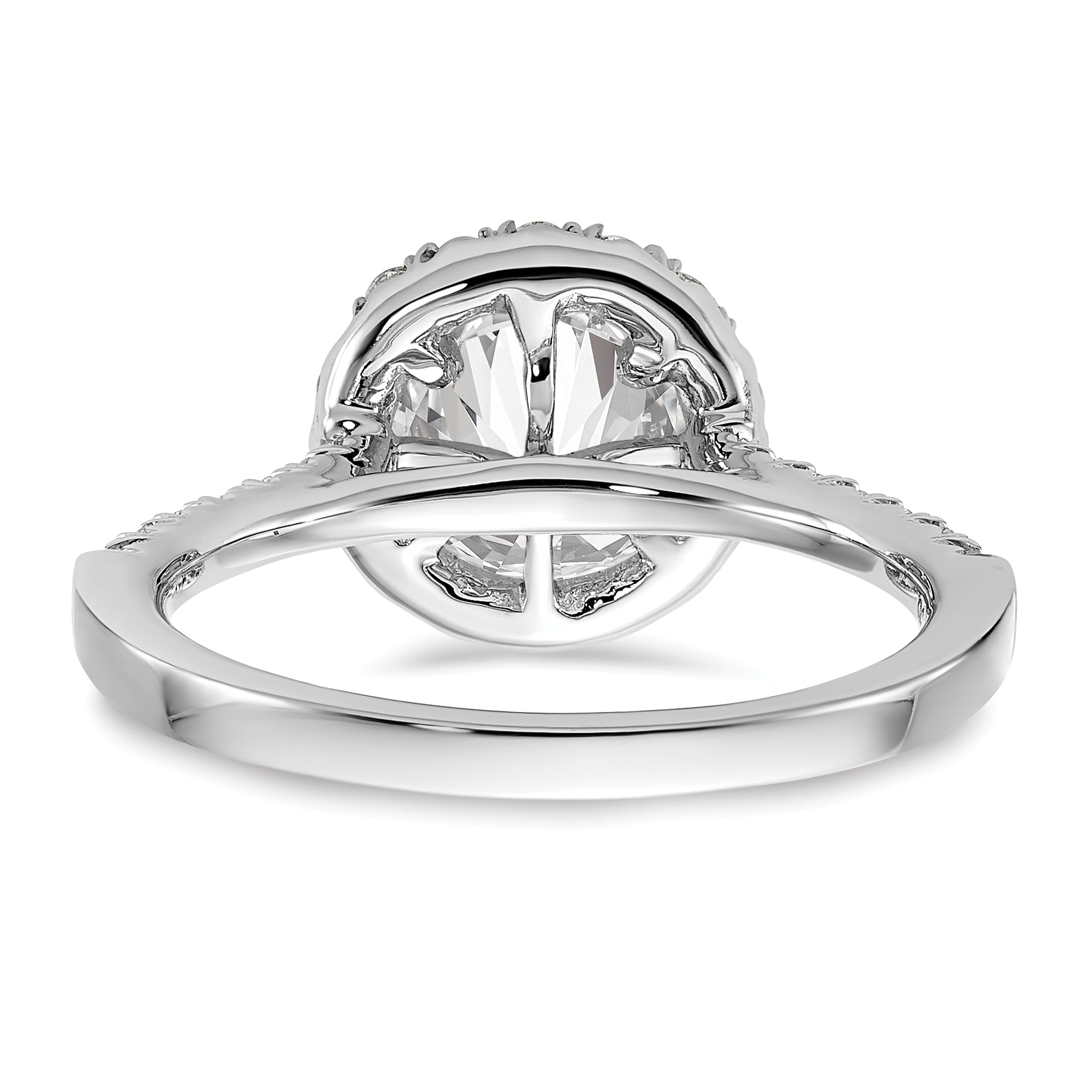 14k White Gold 1/2 carat Lab Grown Diamond VS/SI+ G+ 1 1/2 carat Center Round Semi Mount Engagement Ring