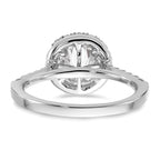 14k White Gold 1/2 carat Lab Grown Diamond VS/SI+ G+ 1 1/2 carat Center Round Semi Mount Engagement Ring