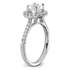 14k White Gold 1/2 carat Lab Grown Diamond VS/SI+ G+ 1 1/2 carat Center Round Semi Mount Engagement Ring