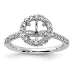 14k White Gold 1/2 carat Lab Grown Diamond VS/SI+ G+ 1 1/2 carat Center Round Semi Mount Engagement Ring