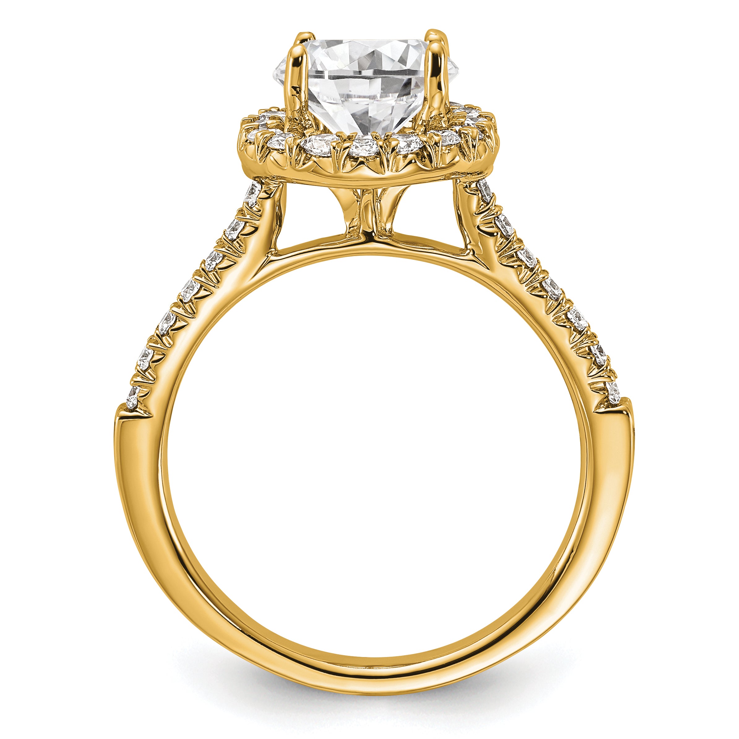 14k 1/2 carat Lab Grown Diamond VS/SI+ G+ 1 1/2 carat Center Round Semi Mount Engagement Ring Secondary image