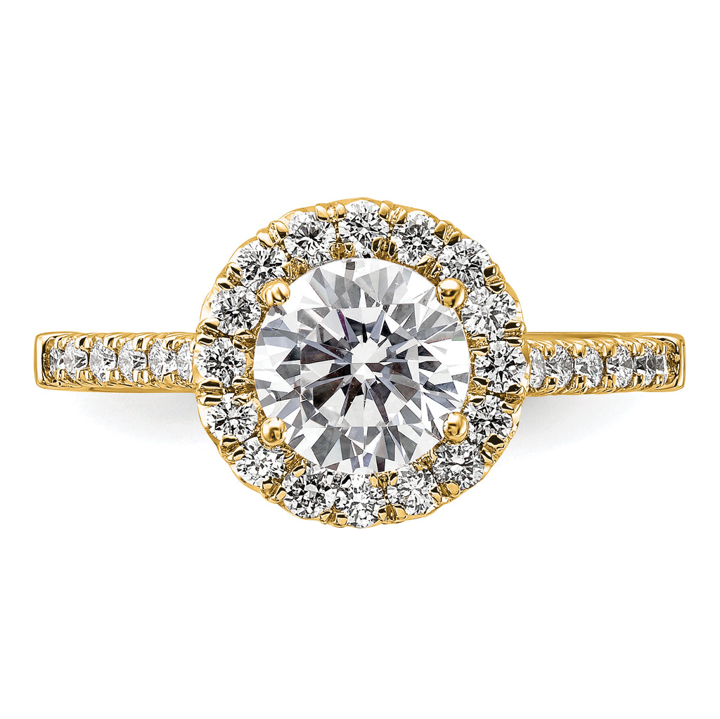 14k 1/2 carat Lab Grown Diamond VS/SI+ G+ 1 1/2 carat Center Round Semi Mount Engagement Ring
