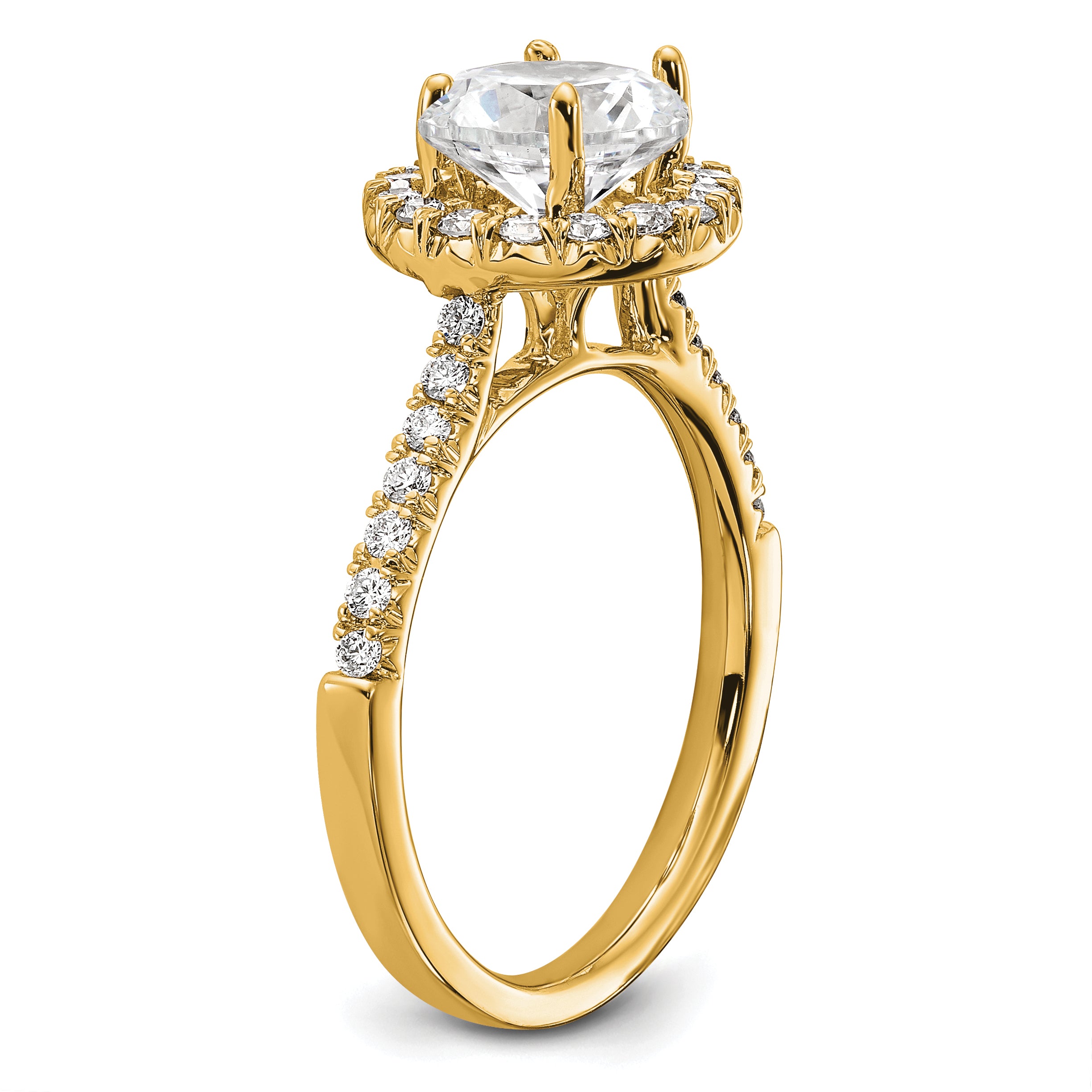 14k 1/2 carat Lab Grown Diamond VS/SI+ G+ 1 1/2 carat Center Round Semi Mount Engagement Ring