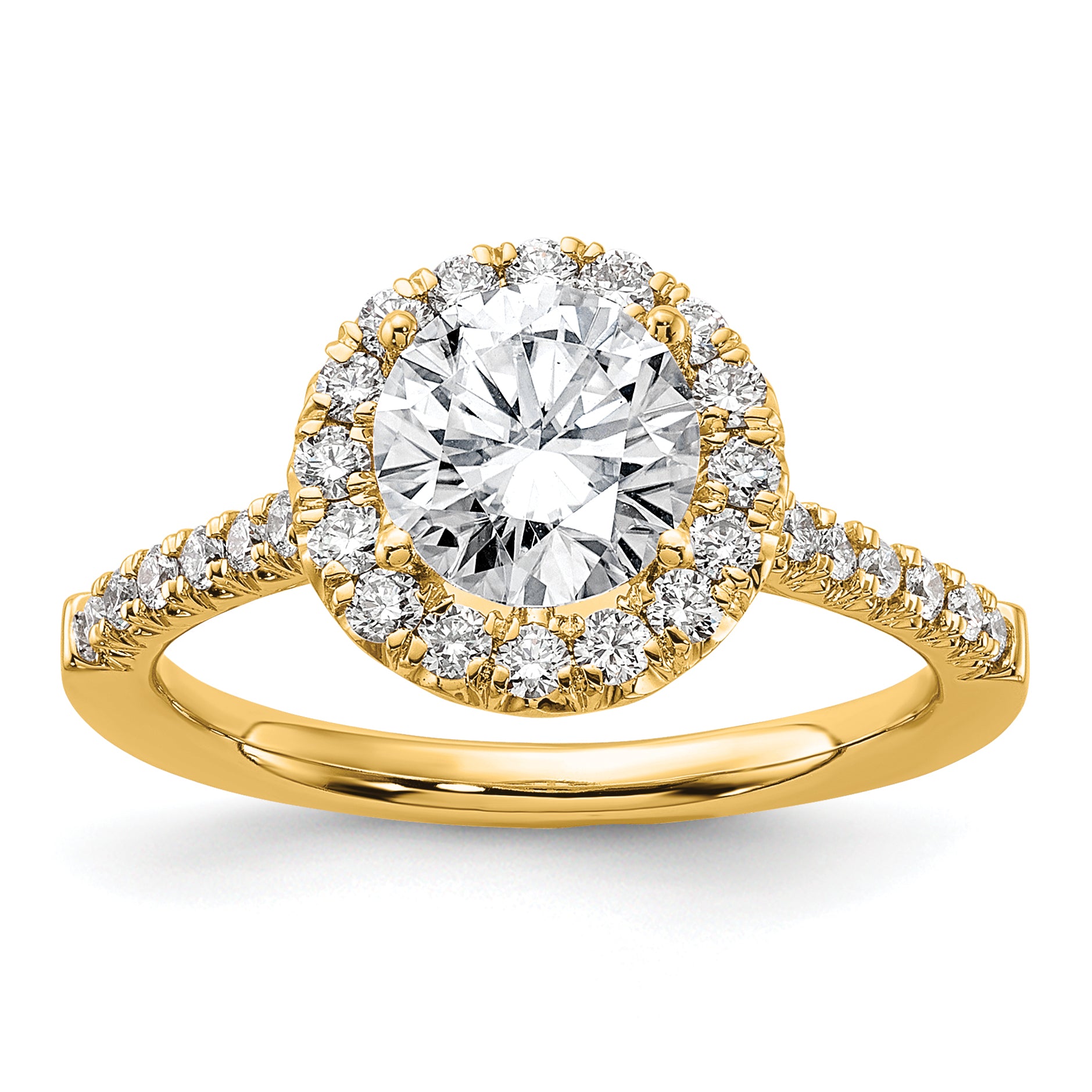 14k 1/2 carat Lab Grown Diamond VS/SI+ G+ 1 1/2 carat Center Round Semi Mount Engagement Ring Main image