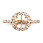 14k Rose Gold 1/2 carat Lab Grown Diamond VS/SI+ G+ 2 carat Center Round Semi Mount Engagement Ring