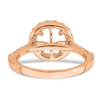 14k Rose Gold 1/2 carat Lab Grown Diamond VS/SI+ G+ 2 carat Center Round Semi Mount Engagement Ring